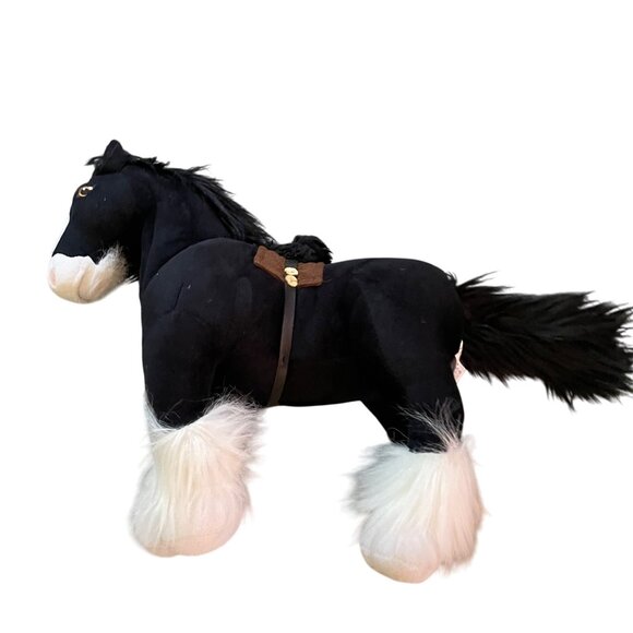 Disney Store Black Plush Horse With White Mane & Tail 20" Stuffed Animal Toy For - Picture 2 of 8
